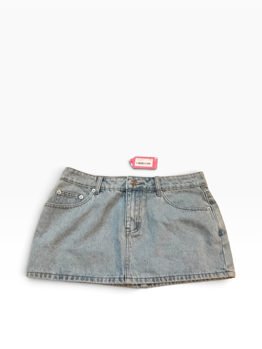 Edikted Simone Low Rise Denim Micro Mini Skirt Blue M NWT
